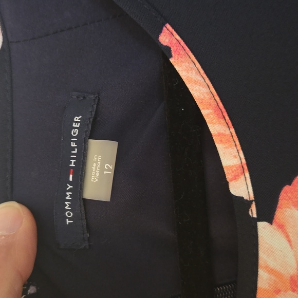 Tommy Hilfiger long blue dress with pink floral, size 12 - Picture 3 of 5